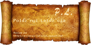 Polányi Letícia névjegykártya